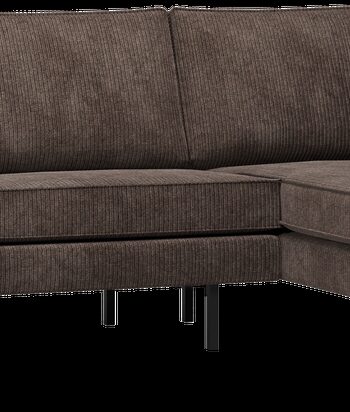 Hjørnesofa Woood Rodeo Højrevendt Chaiselong Brun Jacquardvævet Ribstof 266 213