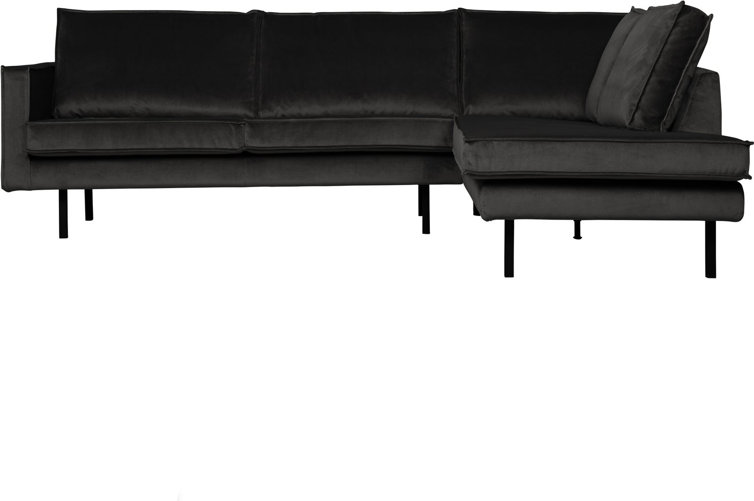 Hjørnesofa Woood Rodeo Højrevendt Loungesofa Antracit Velour 266x213