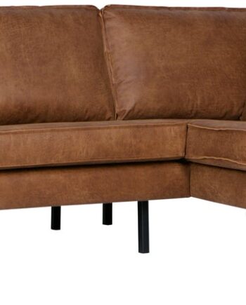 Hjørnesofa Woood Rodeo Loungesofa Cognac Ecoleather Genanvendt Læder B266xd213xh85 Højre