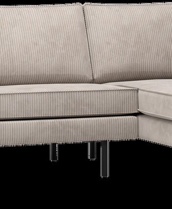 Hjørnesofa Woood Rodeo Loungesofa Ecru Ribstof Jacquard 266x213x85 Højre