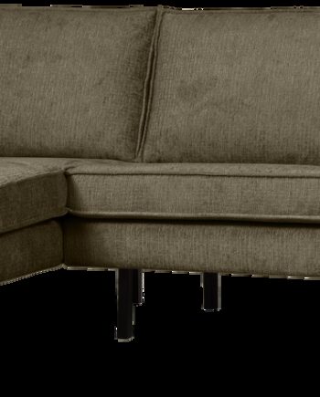 Hjørnesofa Woood Rodeo Loungesofa Venstre Bonsai Grøn 266x213 Strukturfløjl Velour Fast Siddekomfort