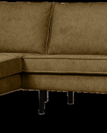 Hjørnesofa Woood Rodeo Venstre 266 Guld Struktureret Velour Loungesofa