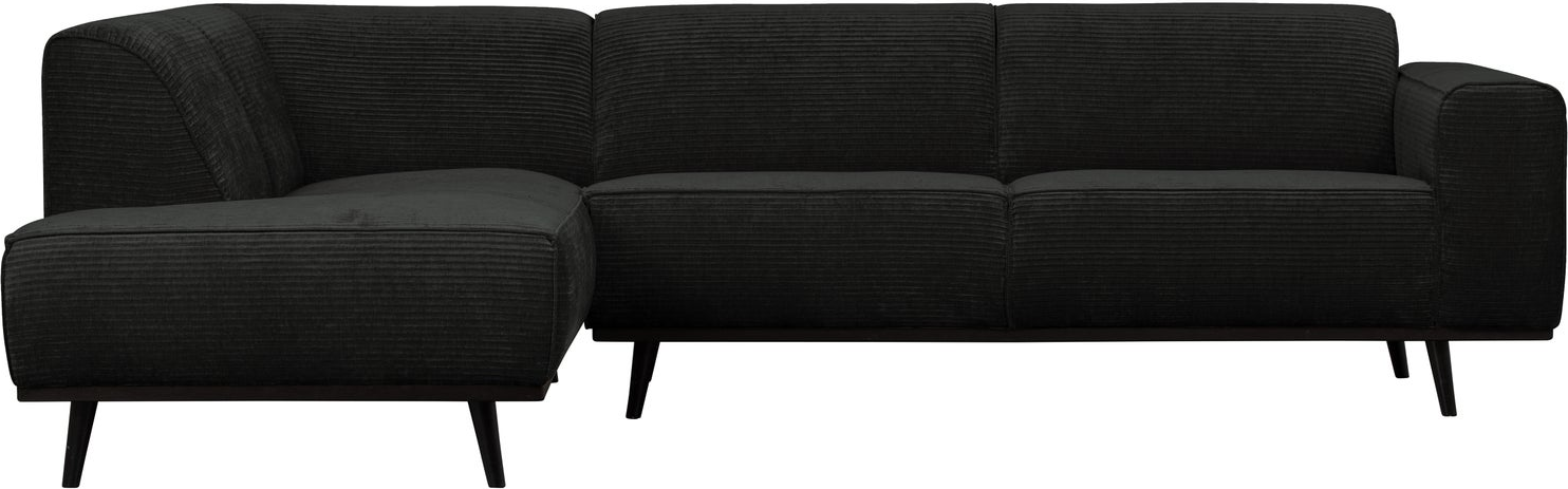 Hjørnesofa Woood Statement Grafitgrå Fladribbet Jacquard Fløjlsagtig Venstrevendt 274x210