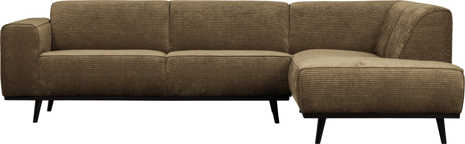 Hjørnesofa Woood Statement Højrevendt Chaiselong Brun Fladribbet Jacquardstof 274x210