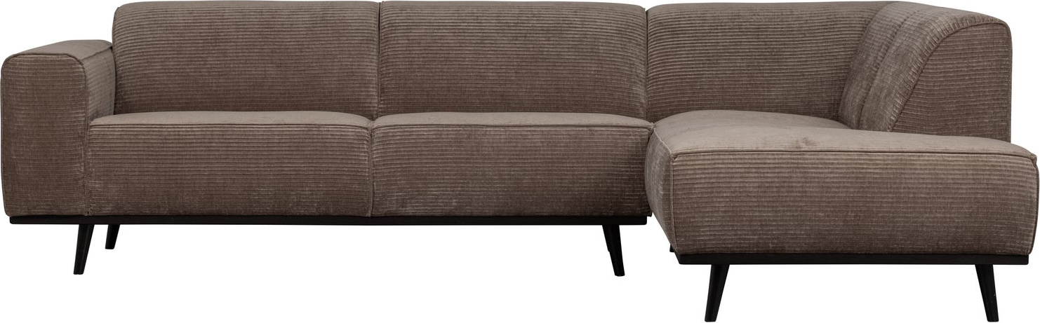 Hjørnesofa Woood Statement Højrevendt Taupe Brama Ribstof Bonell Fjedre 274x210