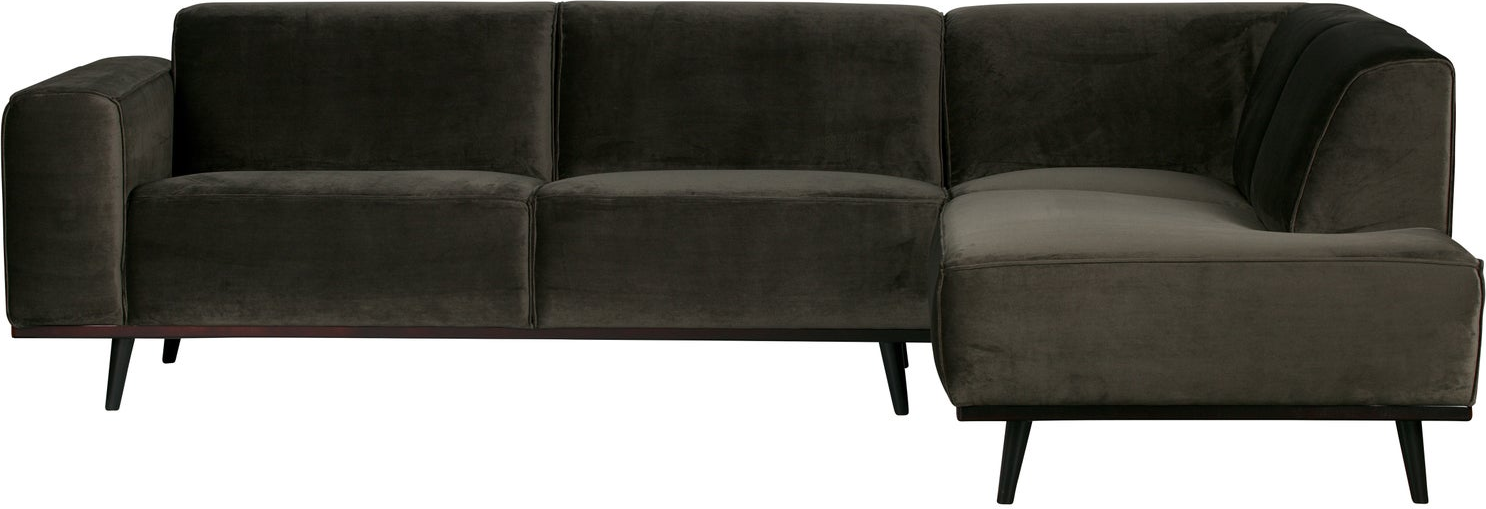 Hjørnesofa Woood Statement Højrevendt Varm Grøn Velour B274xd210xh77 Bonell Fjedre