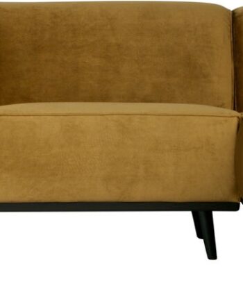 Hjørnesofa Woood Statement Honninggul Fløjl Velour 274x210 Højrevendt
