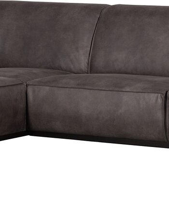 Hjørnesofa Woood Statement Venstrevendt 274x210 Antracit Læderlook Kunstlæder Høj Siddekomfort