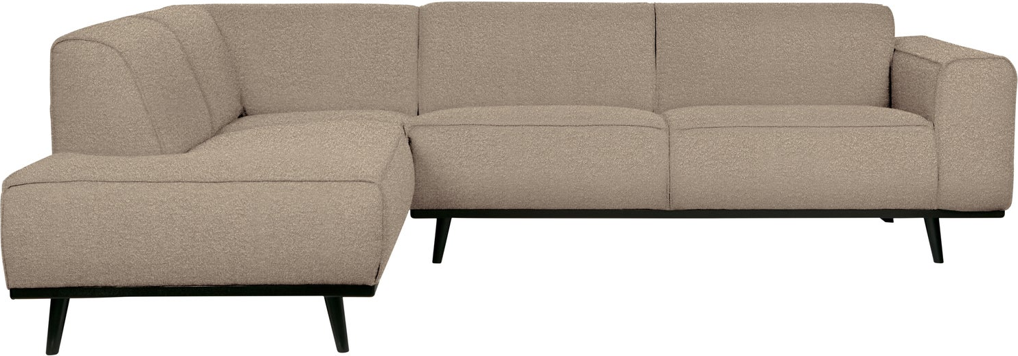 Hjørnesofa Woood Statement Venstrevendt Beige Boucl 274x210 Høj Komfort