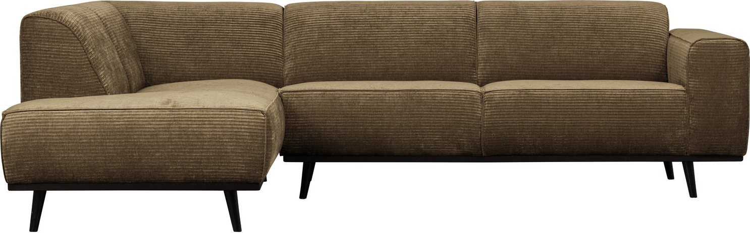 Hjørnesofa Woood Statement Venstrevendt Brun Vævet Jacquard Ribstof 274x210
