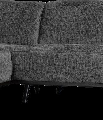 Hjørnesofa Woood Statement Venstrevendt Chaiselong 274x210 Grå Strukturvelour Blød Slidstærk
