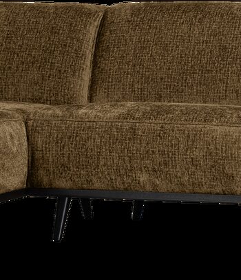 Hjørnesofa Woood Statement Venstrevendt Grov Struktureret Velour Guld H77xb274xd210 Bonell Fjedre