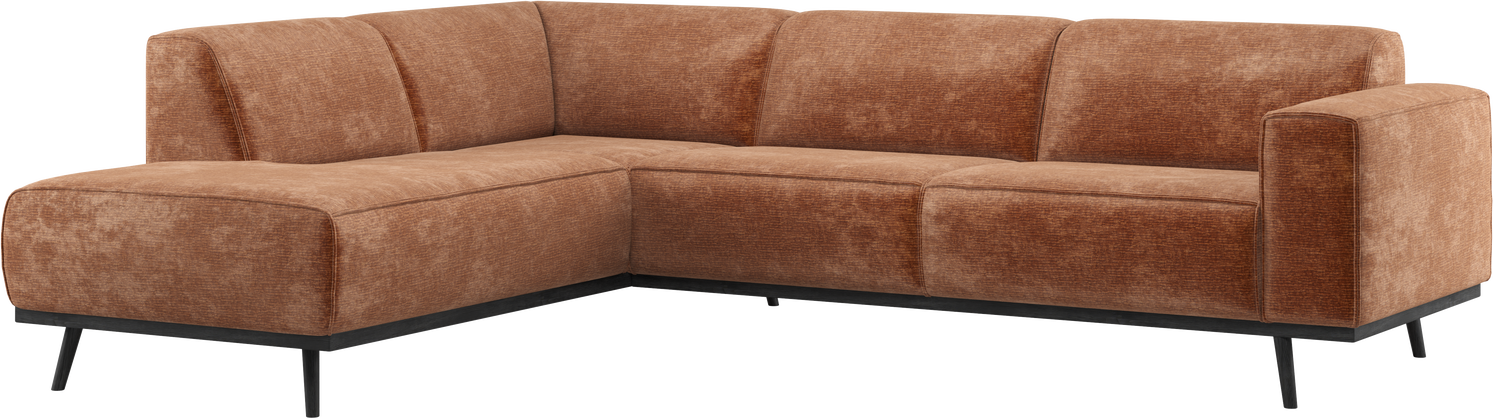 Hjørnesofa Woood Statement Venstrevendt Terrafarvet Velour Chenille Chaiselong 274x210
