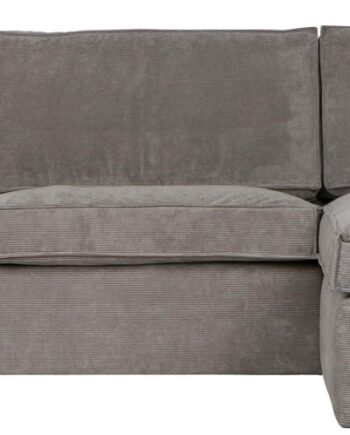 Hjørnesofa Woood Thomas Højrevendt Lysegrå Ribbet Stof 92x197x283