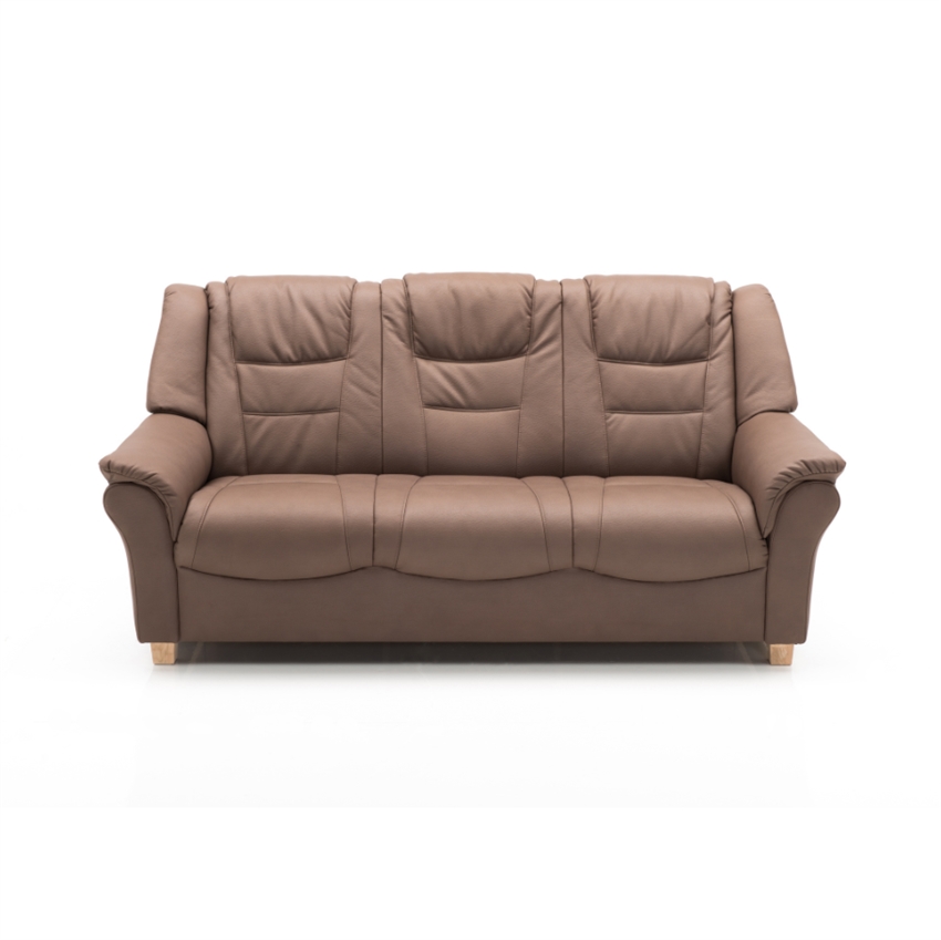 Hjort Knudsen Monza Personers Sofa Brun Læder 193  Møbelsalg