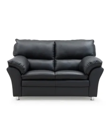 Hjort Knudsen Palma Personers Sofa Sort Semi Spalt Læder Sort Malet Egetræ 160  Møbelsalg