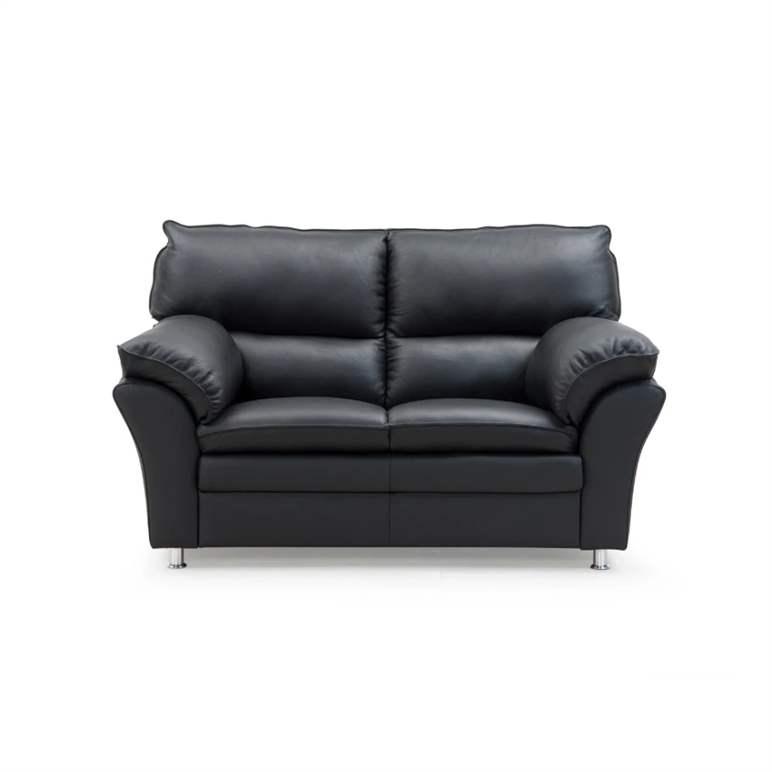Hjort Knudsen Palma Personers Sofa Sort Semi Spalt Læder Sort Malet Egetræ 160  Møbelsalg