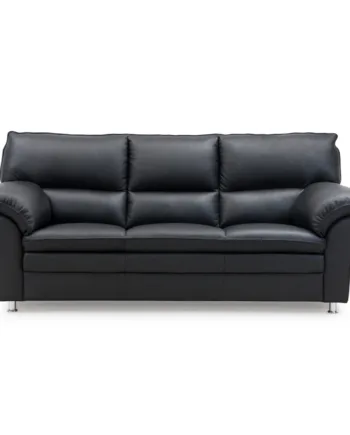 Hjort Knudsen Palma Personers Sofa Sort Semi Spalt Læder Stål Ben 215  Møbelsalg