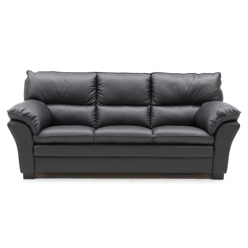 Hjort Knudsen Palma Personers Sofa Sort Semi Spalt Læder Ubehandlet Bøg 215  Møbelsalg