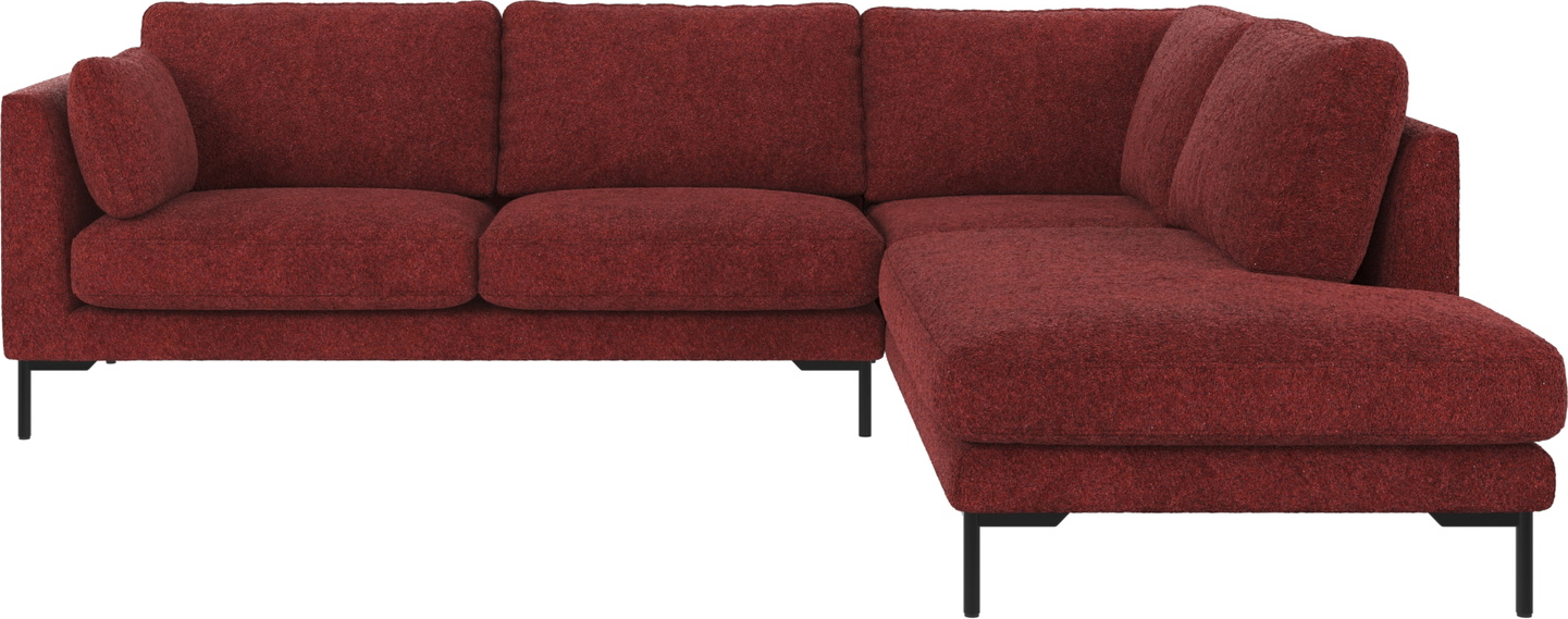 Højrevendt Hjørnesofa Rowico Corwin Anna Rød Polyester Med Sorte Metalben 83266226