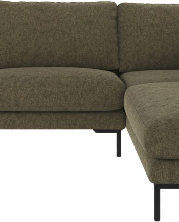 Højrevendt Hjørnesofa Rowico Corwin Brenda Polyester Grøn Med Dybe Sæder Sort Metalben 83266226