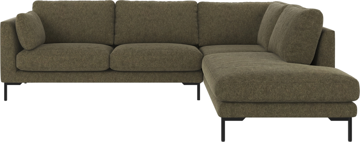 Højrevendt Hjørnesofa Rowico Corwin Brenda Polyester Grøn Med Dybe Sæder Sort Metalben 83266226