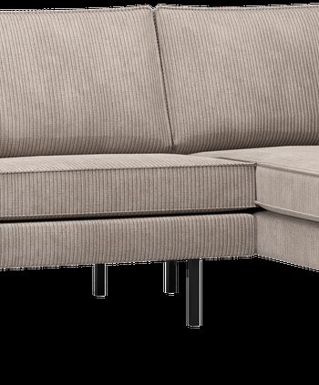 Højrevendt Hjørnesofa Woood Rodeo 266x213x85 Mørk Sand Remy Rib Jacquard 100 Polyester Fast Komfort