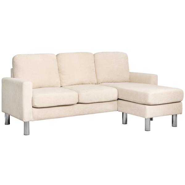Homeville Atlanta Højre Venstrevendt Stof Beige 186x136x86cm