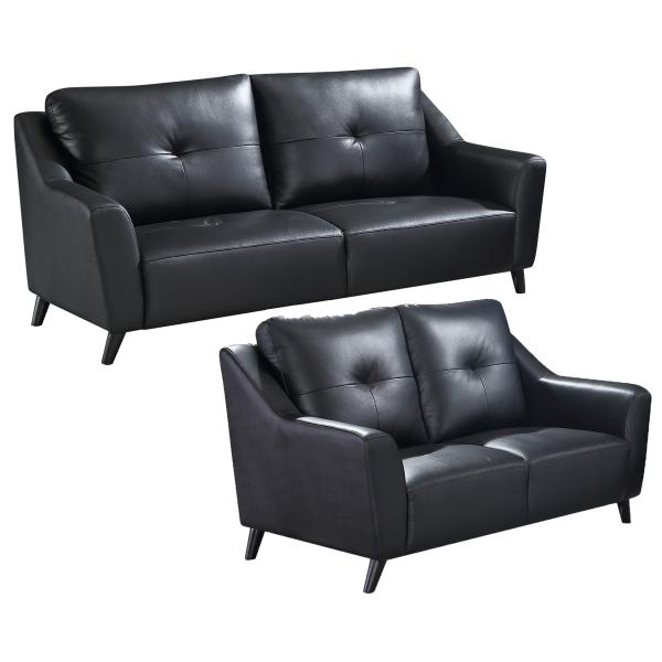 Homeville Nevada Sofa  Pers Læder Sort
