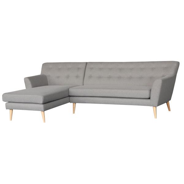Homeville Padova Venstrevendt Stof Grå 274x143x90cm