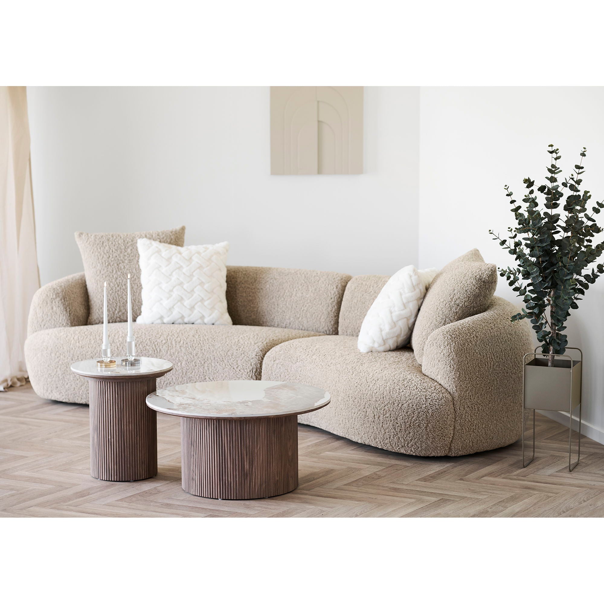 House Nordic Dali Sofa Med Puder Lysebrun Boucl