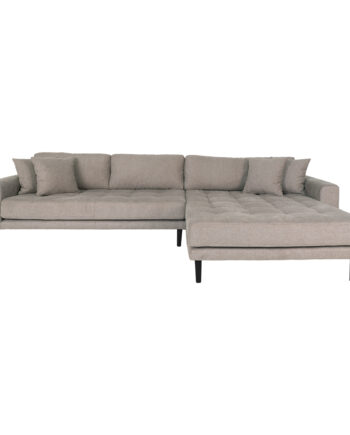 House Nordic Lido Loungesofa Højre Chaiselong Puder Stone Polyester Sort Træ
