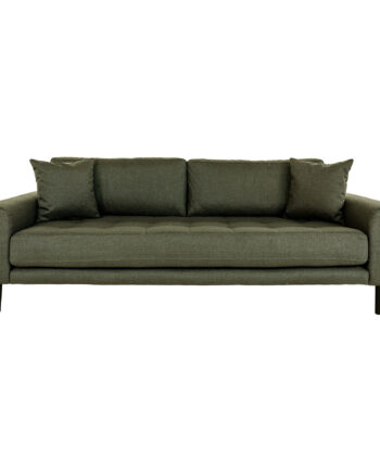 House Nordic Lido Pers Sofa Puder Olivengrøn Polyester Sort Træ
