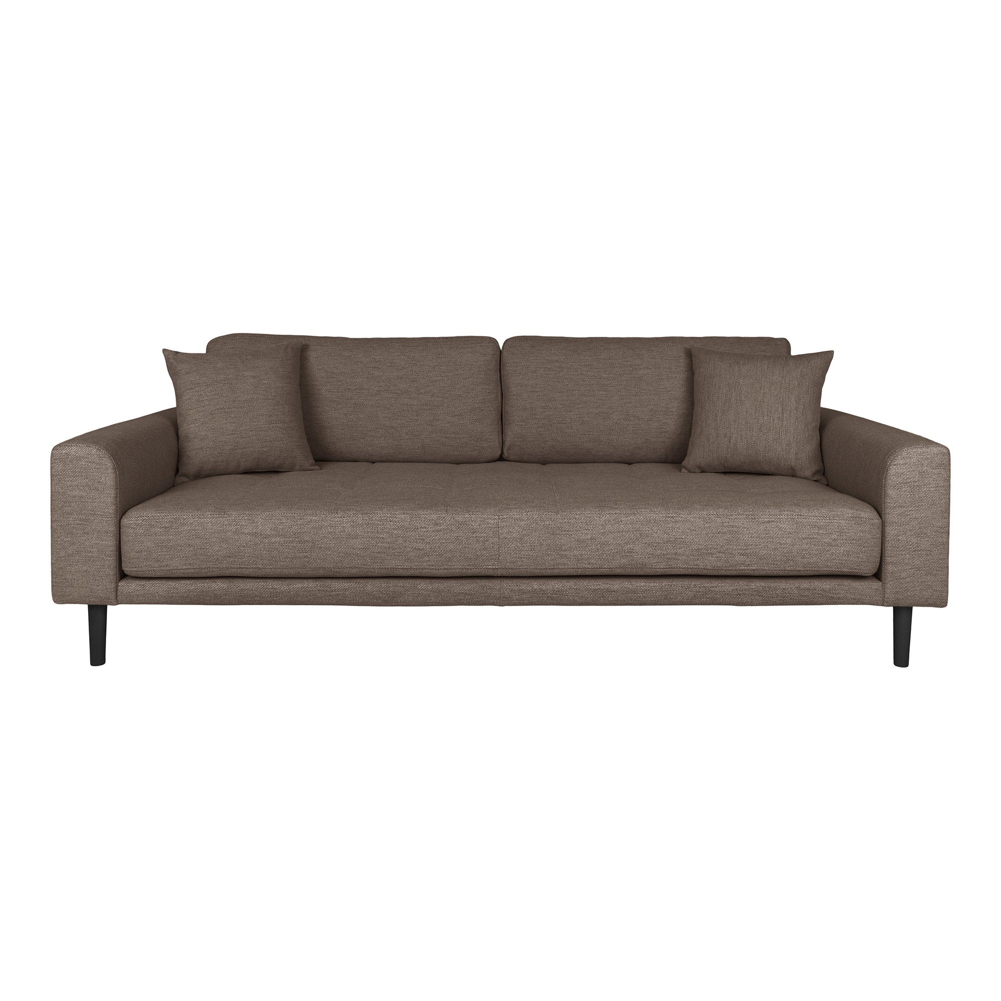 House Nordic Lido Personers Sofa Personers Sofa Brun Med Puder Sorte Træben