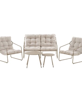 House Nordic Nilo Loungesæt Stål Sand Pers Sofa Stole Sofaborde Inkl Hynder