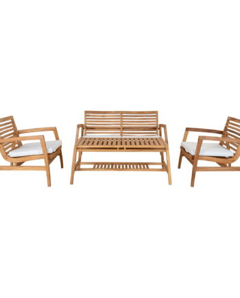 House Nordic Santander Loungesæt Sofa Stole Bord Hynder Natur Teaktræ