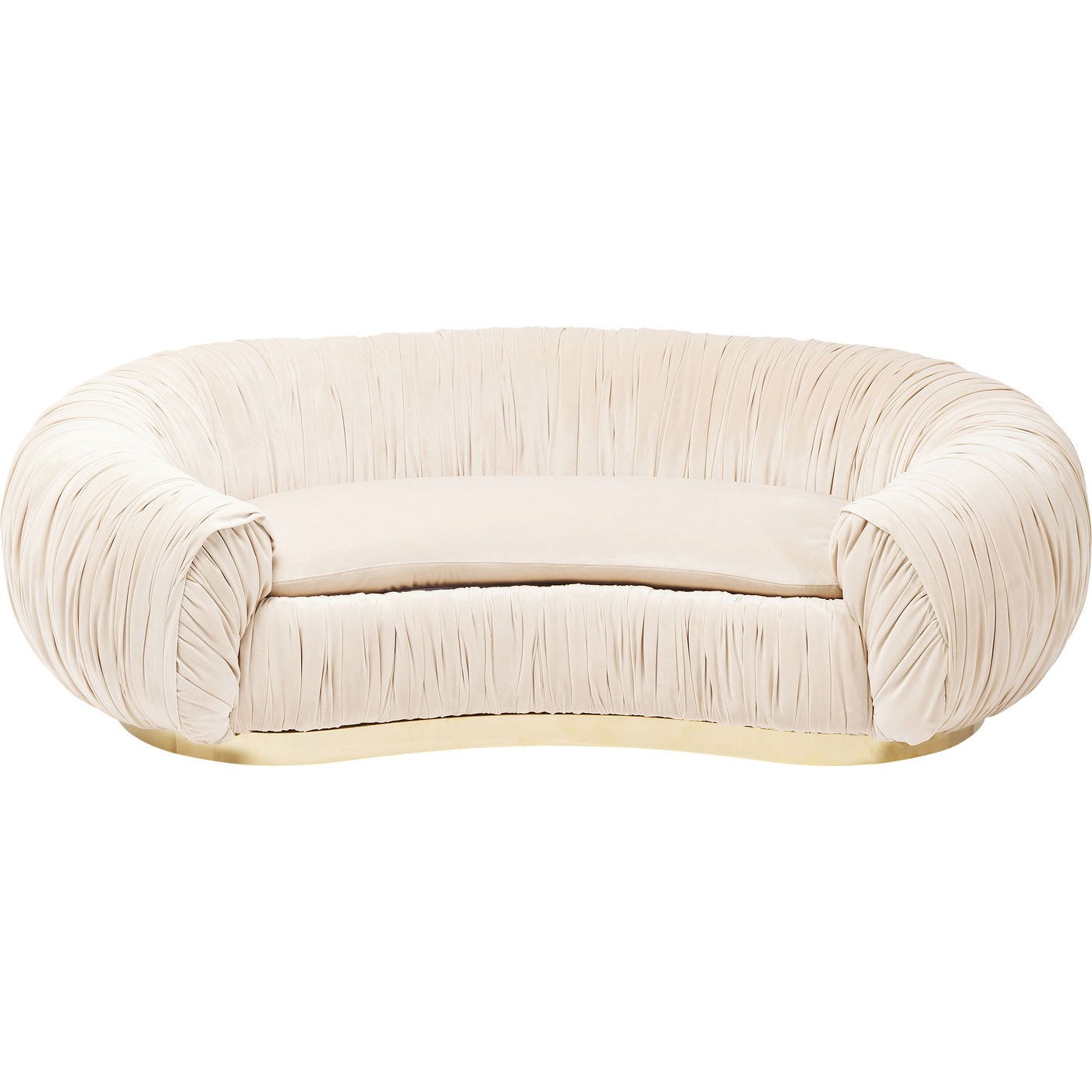 Kare Design Perugia Sofa Creme Stof Draperinger Guld Stål Pers