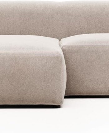 Kave Home Blok Chaiselong Sofa Venstrevendt Beige Pletbestandigt Stof 240x174x69