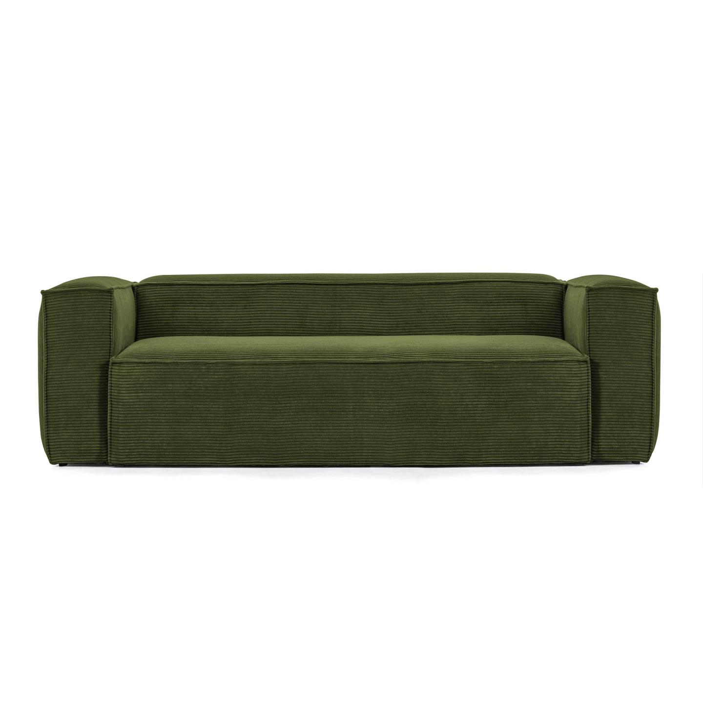 Kave Home Blok Pers Sofa Grøn Corduroy Fløjl 240