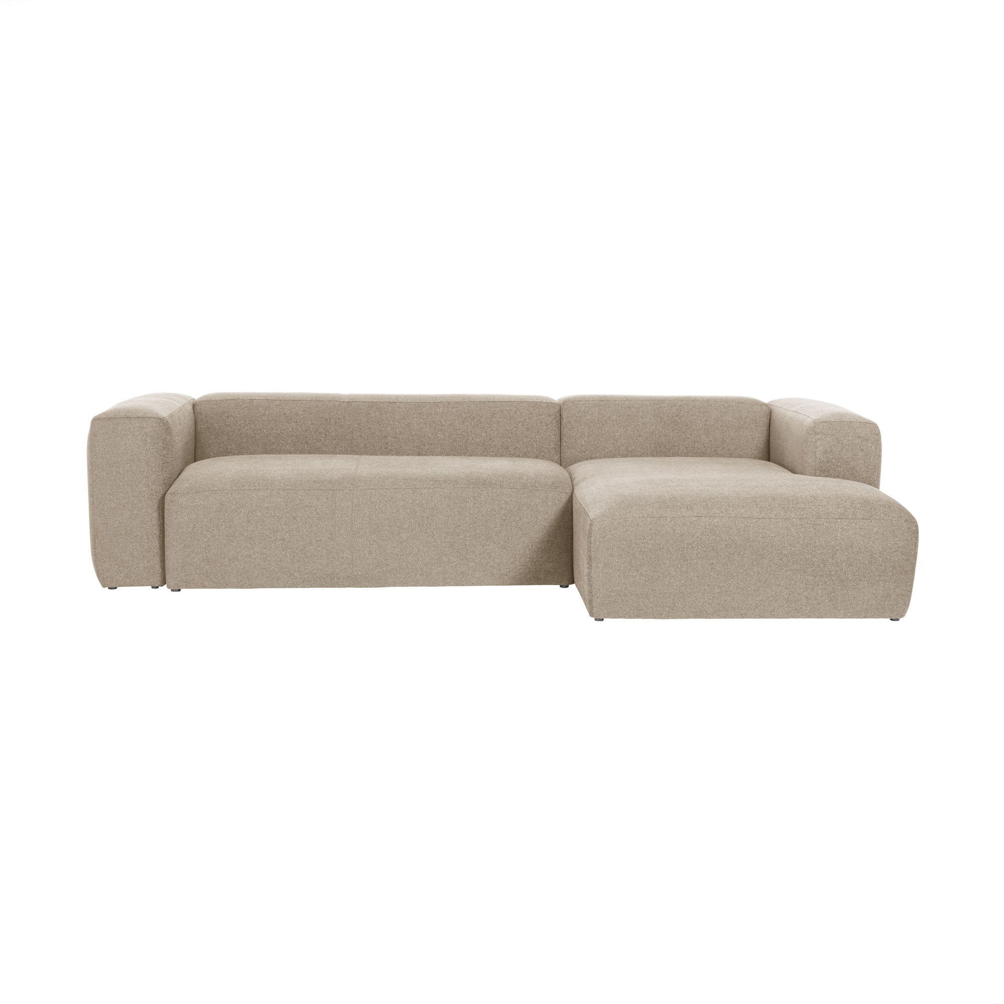 Kave Home Blok Pers Sofa Højre Chaiselong Beige Stof