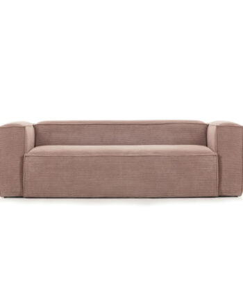 Kave Home Blok Pers Sofa Lyserød Fløjl