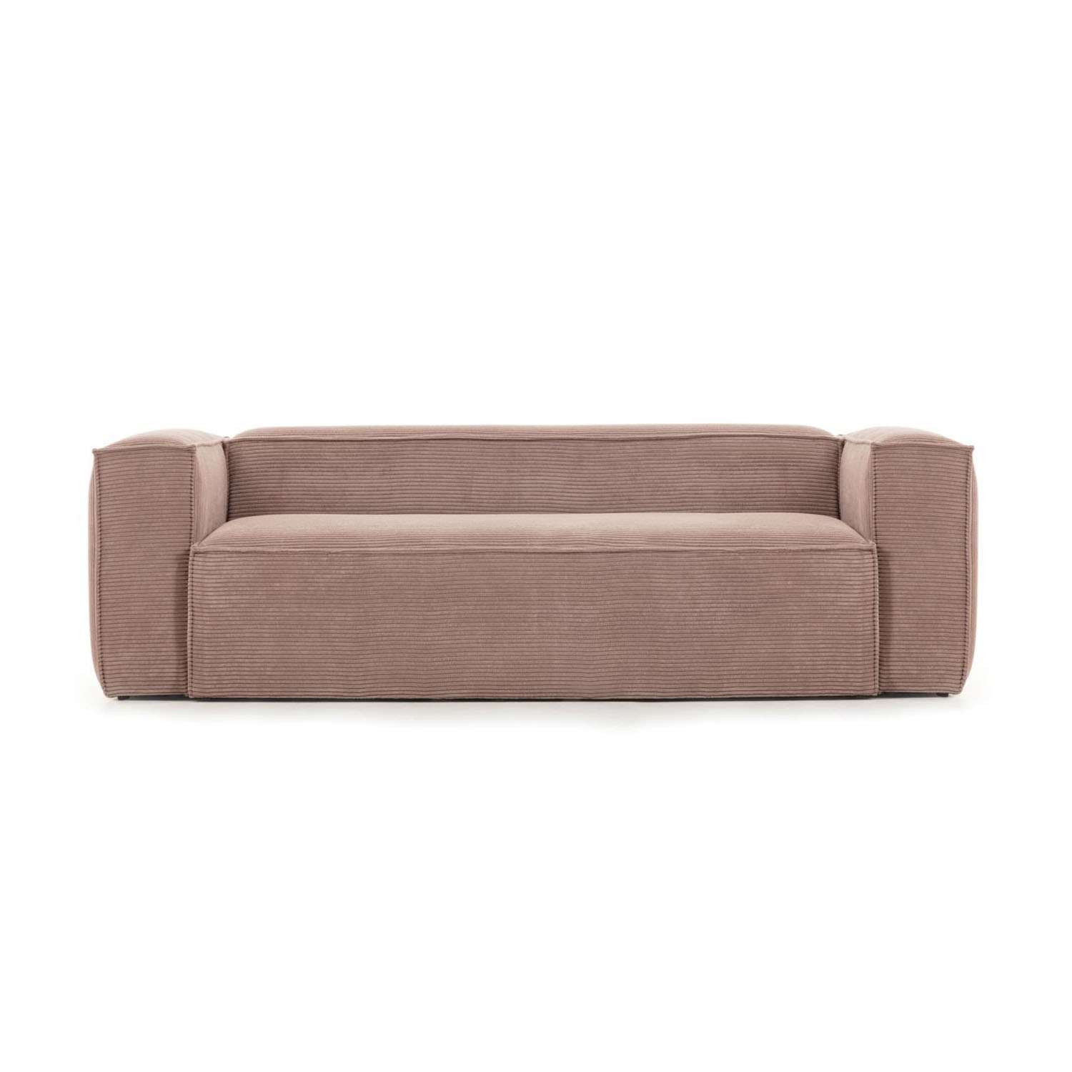 Kave Home Blok Pers Sofa Lyserød Fløjl
