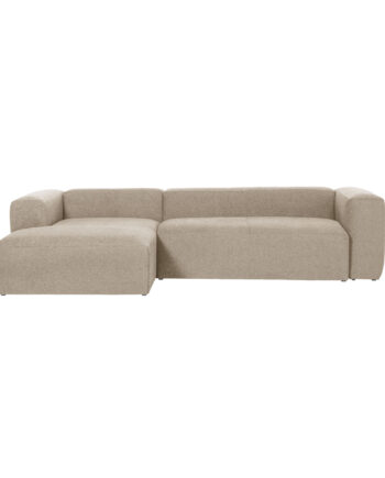 Kave Home Blok Pers Sofa Venstre Chaiselong Beige Stof