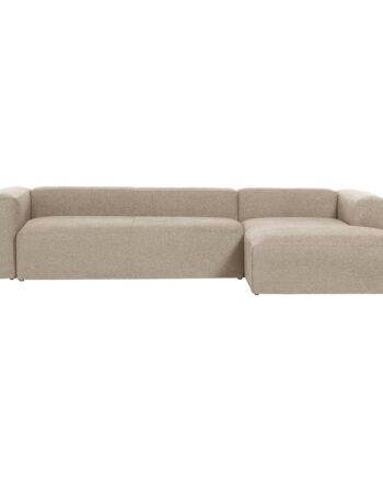 Kave Home Blok Sofa Højre Chaiselong Beige Polyester Stål