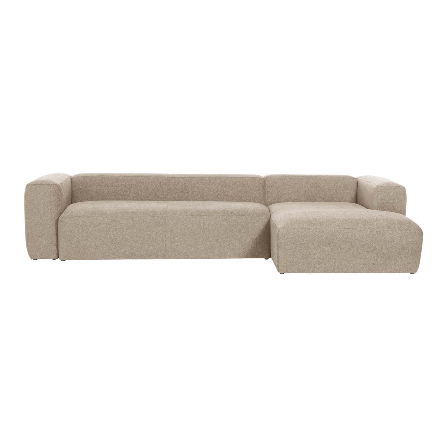 Kave Home Blok Sofa Højre Chaiselong Beige Polyester Stål