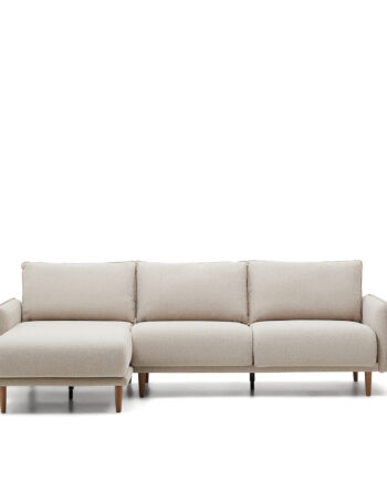 Kave Home Carlota Pers Sofa Venstre Højre Chaiselong Beige Stof 262cm