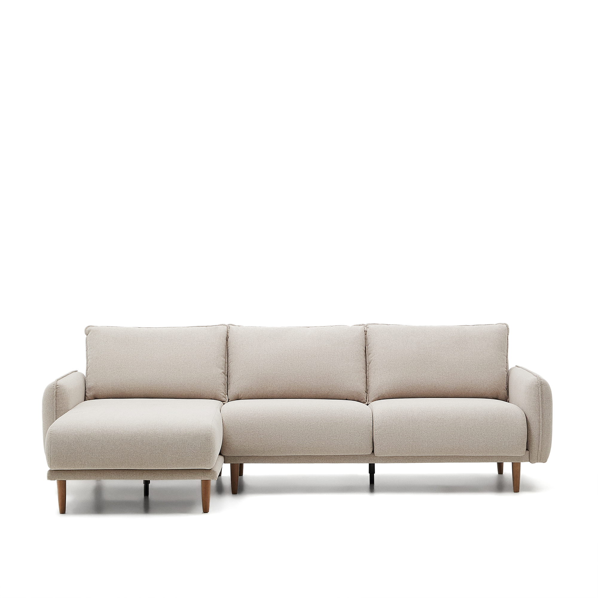 Kave Home Carlota Pers Sofa Venstre Højre Chaiselong Beige Stof 262cm