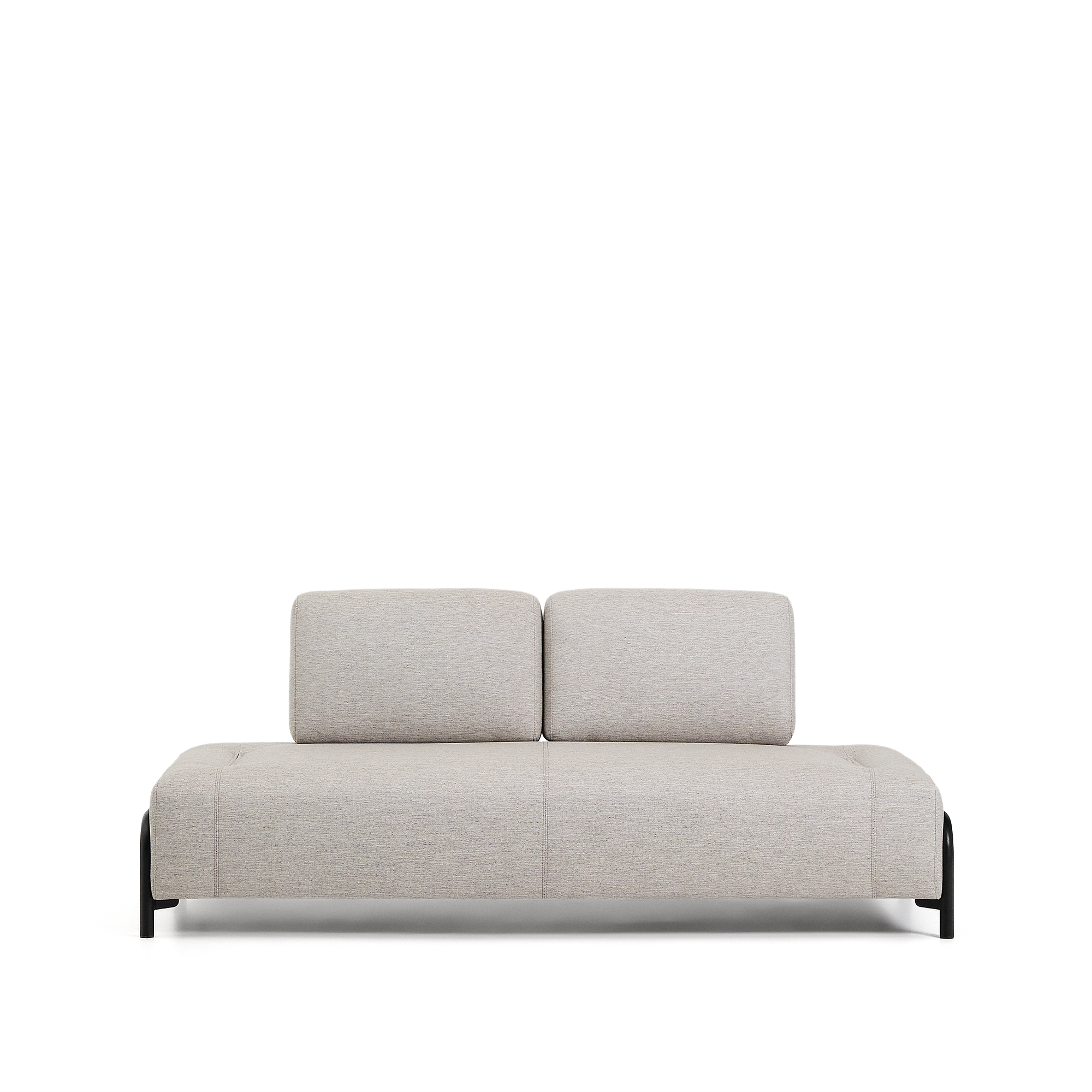 Kave Home Compo Pers Modul Sofa Grå Stof Sort Metal 200cm