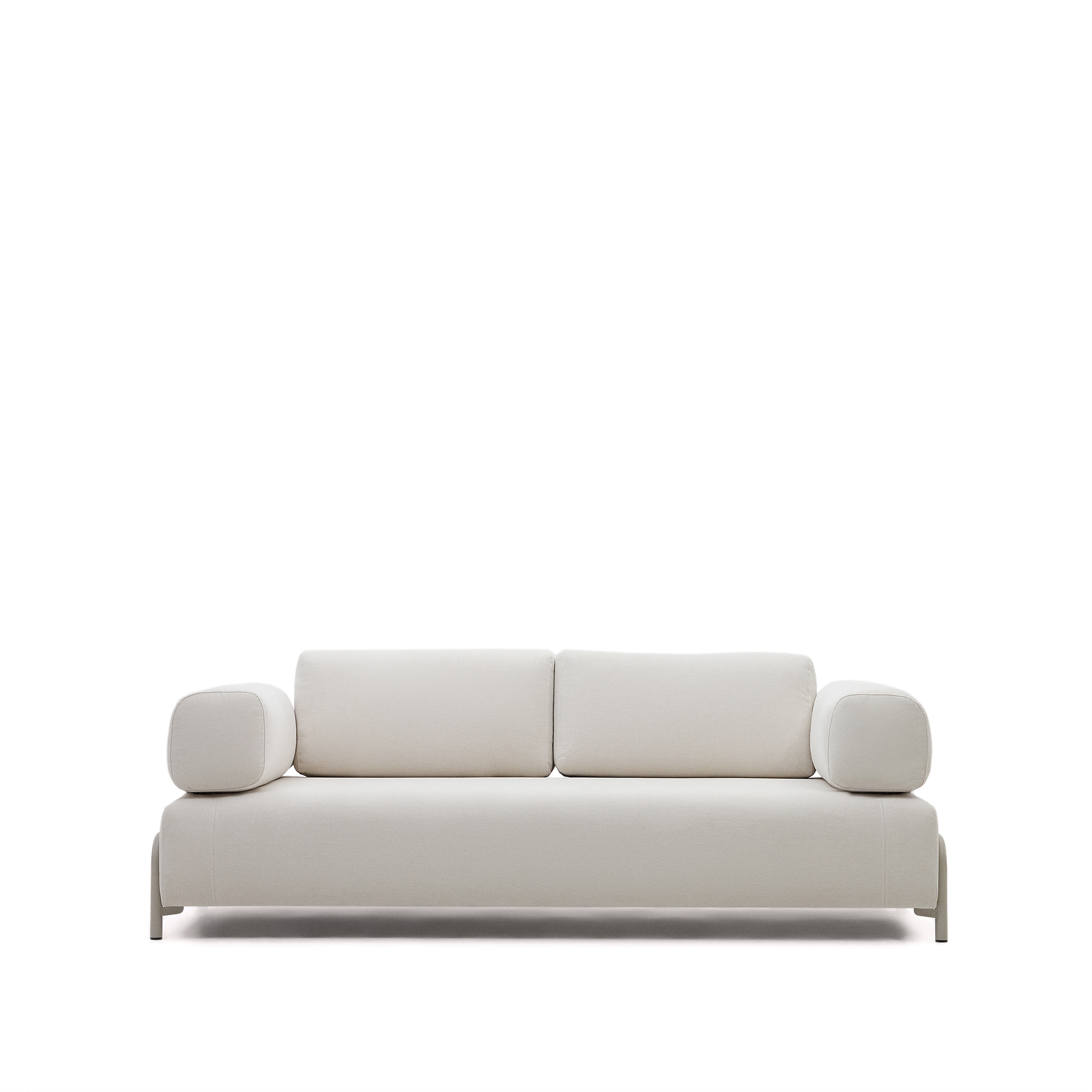 Kave Home Compo Pers Sofa Beige Chenille Med Grå Metalstruktur 232
