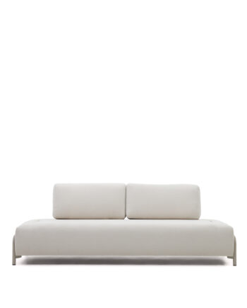 Kave Home Compo Pers Sofa Beige Chenille Med Grå Metalstruktur 232cm